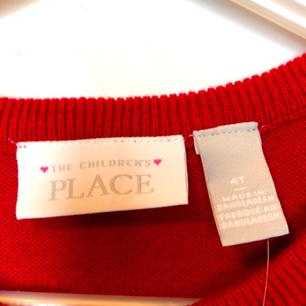 NWT‎ The Children’s Place Red Knitted Dress 4T - Picture 4 of 6